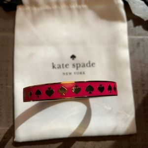 Kate Spade Gold Plated Bangle Pink & Gold Spades